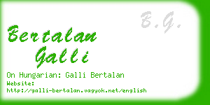 bertalan galli business card